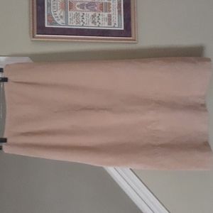 Soft Moleskin Long Career Skirt - Beige - Size 16